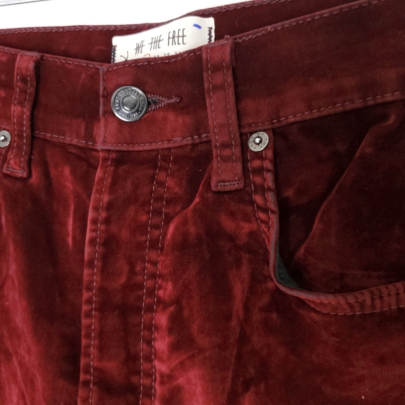 NEW Stella Velvet High-Rise Skinny pants burgundy - Picture 5 of 9